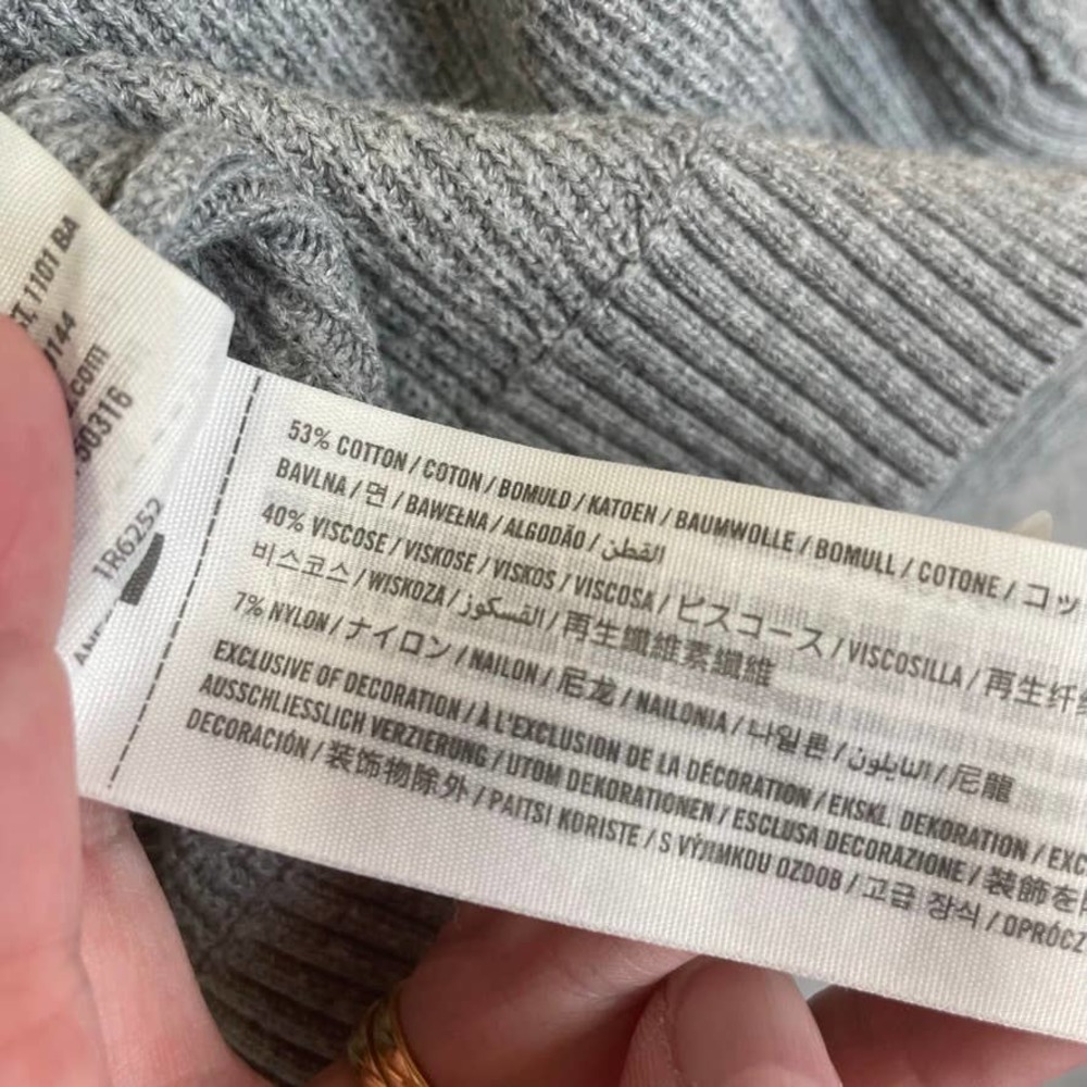 Abercrombie & Fitch Womens Cardigan Sweater Long Sleeve Front Pocket Gray Medium - Picture 7 of 11